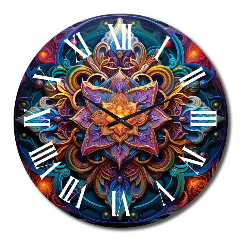 Ancienne horloge murale Mandala III, Très grand