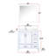 36 po L x P 22 po, meuble-lavabo blanc avec comptoir en quartz décalé à gauche, robinet, 34 miroirs, comptoir à gratter