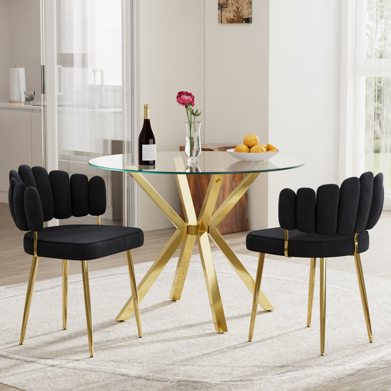 Ensemble de table de salle à manger Baltimore, 3 Pieces: Table, 2 Chairs, Black