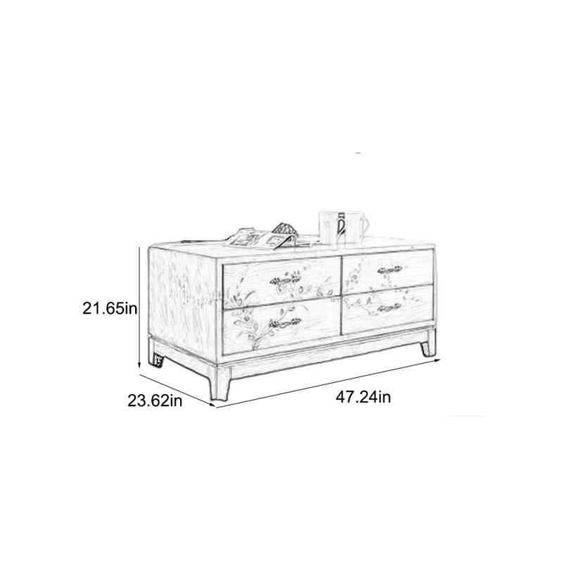 Classic solid wood coffee table