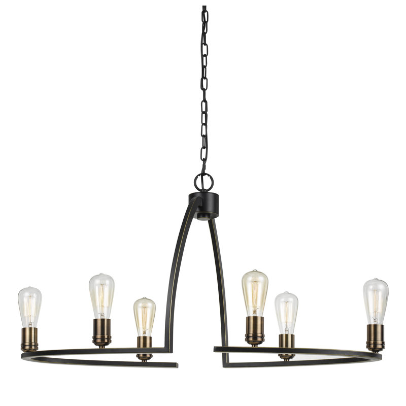 6 - Light Wagon Wheel Chandelier