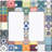Metal Light Switch Plate Outlet Cover (Vintage Colourful White Elegant Square Pattern Picnic - Single Toggle)