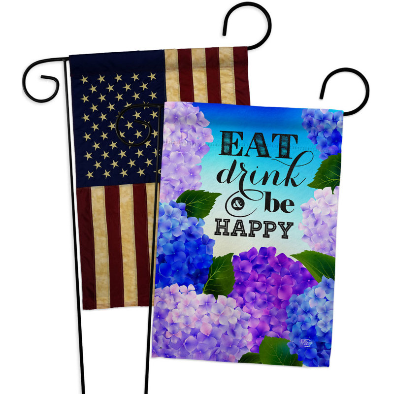 Drapeau de jardin Eat Drink Happy