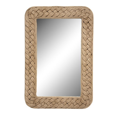 Martha Stewart Maeve 26X30 Handwoven Braided Jute Wall Mirror