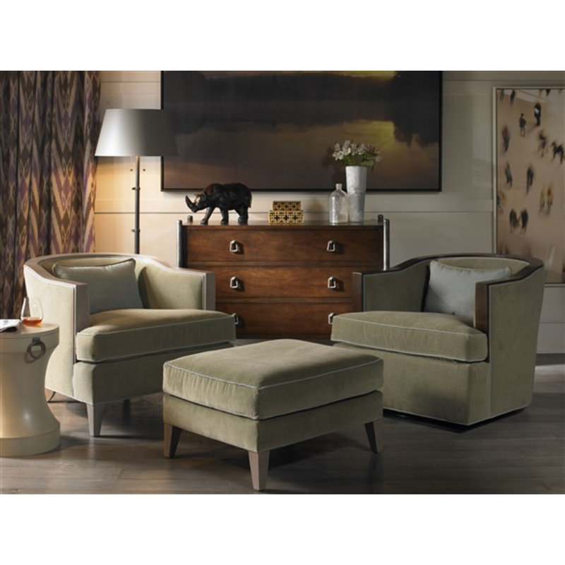 Fauteuil d'appoint pivotant Thom Filicia, Lin Nadia, Gris colombe