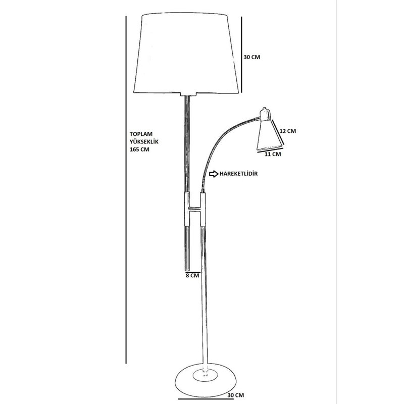 Luro Modern Floor Lamp with Metal Body, Chrome Coating & Fabric Cap, 5.9 in Diameter x 64.9 in Height | E27 Socket, Max 60W | Elegant Grey Finish, Perfect for Living Room, Bedroom or Office Decor
