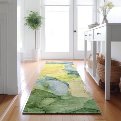 Premium Machine Washable Cerrito AMF504 Yellow Rug