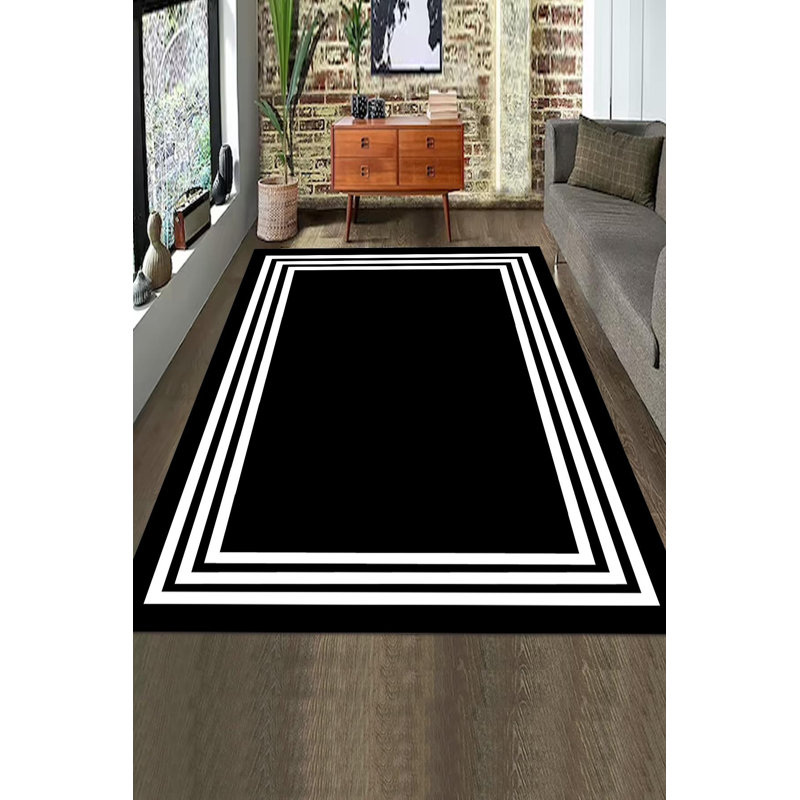 Tapis moderne avec envers antidérapant, Rectangle 5 pi 3 po x 8 pi 2 po