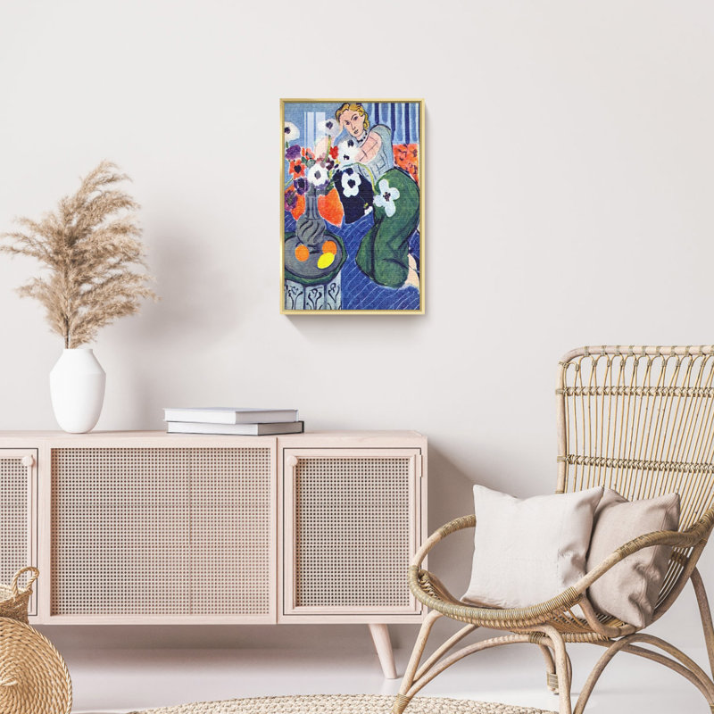 «Matisse» par Henri Matisse, reproduction d'art sur toile encadrée, Doré, H 24 po x l 16 po x P 1,34 po