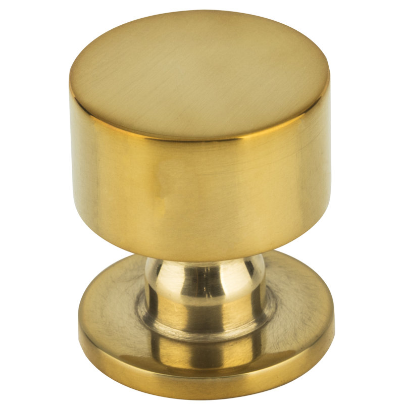 Dante Round Knob, Unlacquered Brass, 1 1/8"