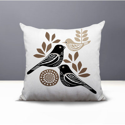 Della Bird Reversible Indoor/Outdoor Square Pillow