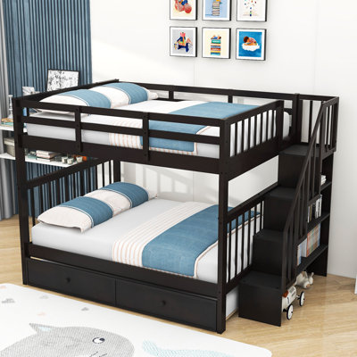 Lit superposé en bois avec couchette Doresha