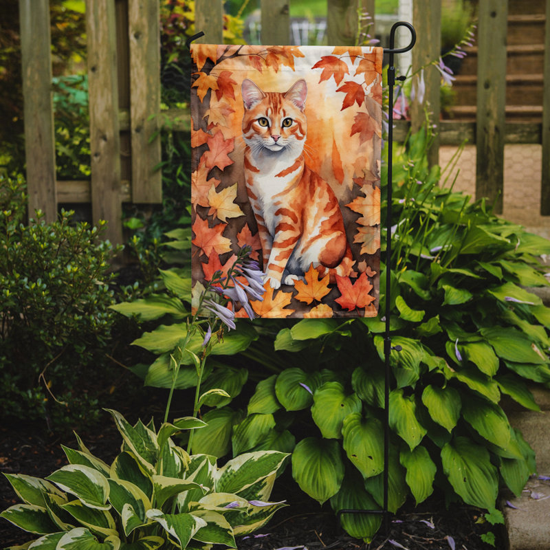Chat en feuilles d'automne drapeau de jardin, Cheetoh