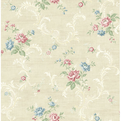 Rouleau de papier peint à volutes florales L 33 pi x l 20,5 po Fyfe