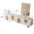 78.7'' W Beige Storage Tv Stand Solid Wood Cabinet For Living Room Five Legs