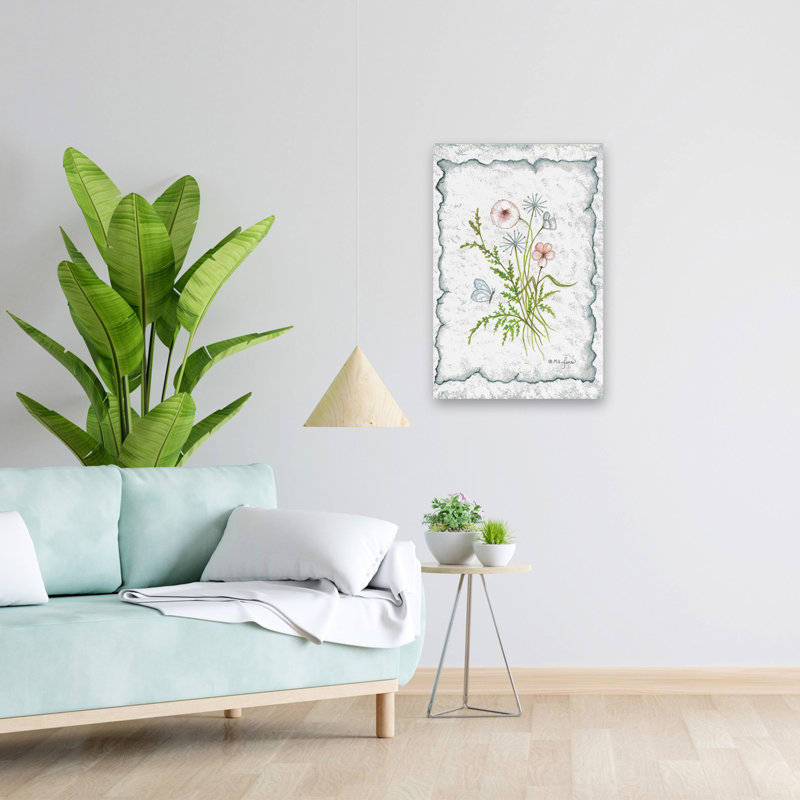 Douces et jolies fleurs - Art floral de fleurs botaniques rétro, H 24 po x l 16 po