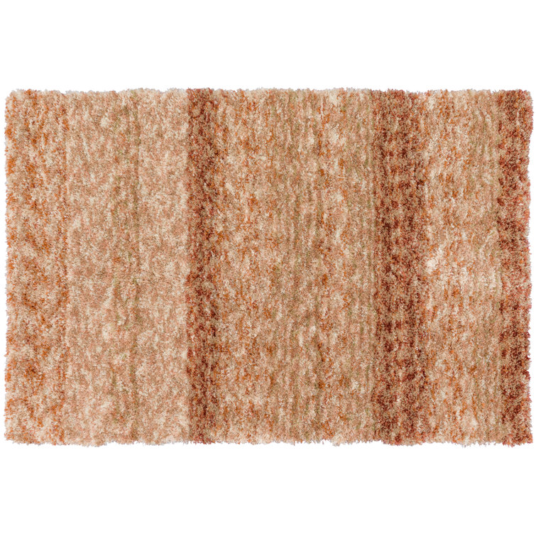 Tapis rayé rouille