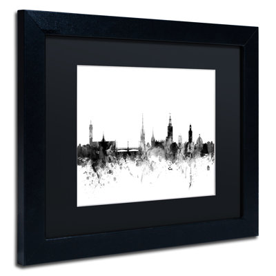« stockholm suède horizon b&w », impression encadrée