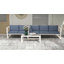 Outsunny 4 Piece L Shaped Garden Furniture Set with Lounger 5 Seater Grey