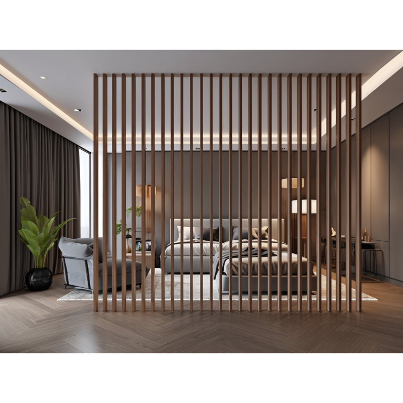 106" x 4" High-Quality WPC Room Partition Dividers - Eco-Friendly, Durable, and Elegant, Cherry Oak