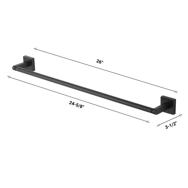 Accessoire de quincaillerie de salle de bain 24 po Avalon, Noir mat