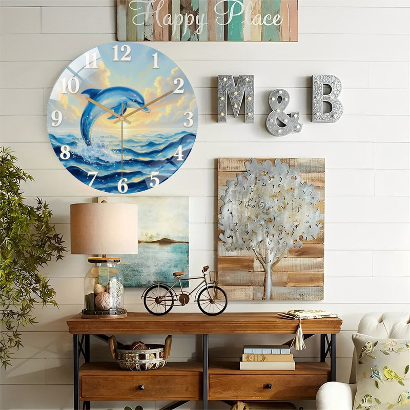 Horloge murale Dolphin Ocean