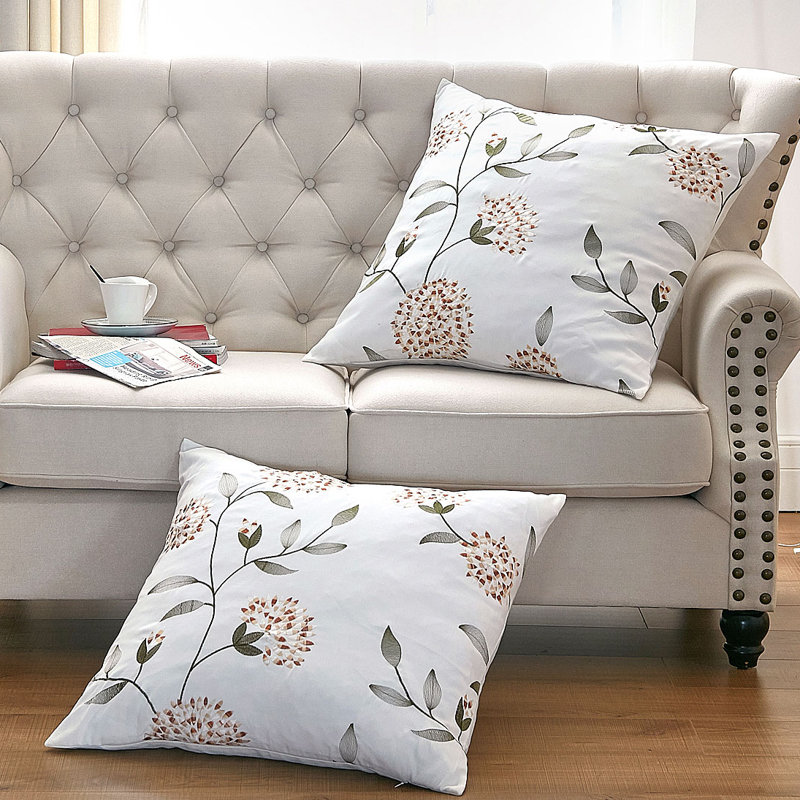 Floral Square Euro Cushion Cover, Gold