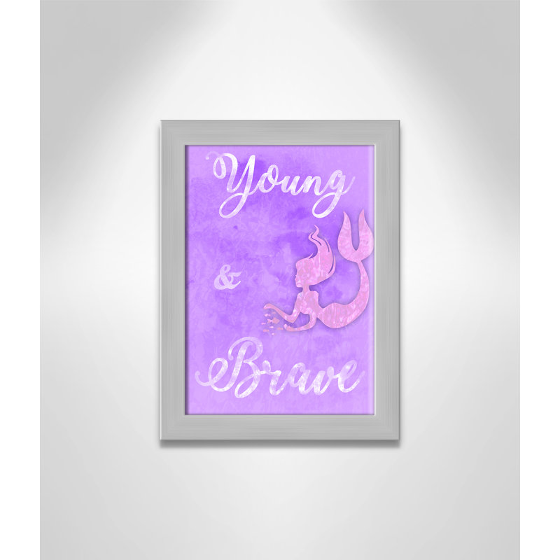 Adhésif décoratif Brave Mermaids, H 14 po x l 10 po x P 0,6 po, Encadré plat argent