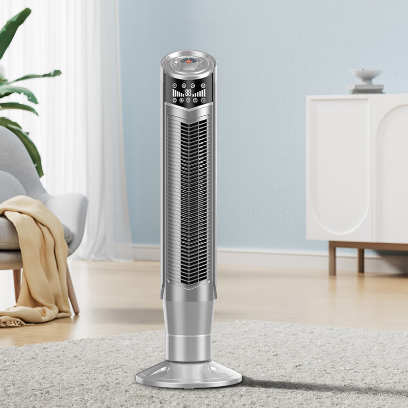 39-in 120 -Volt Indoor  Oscillating Tower Fan with Remote, Silver