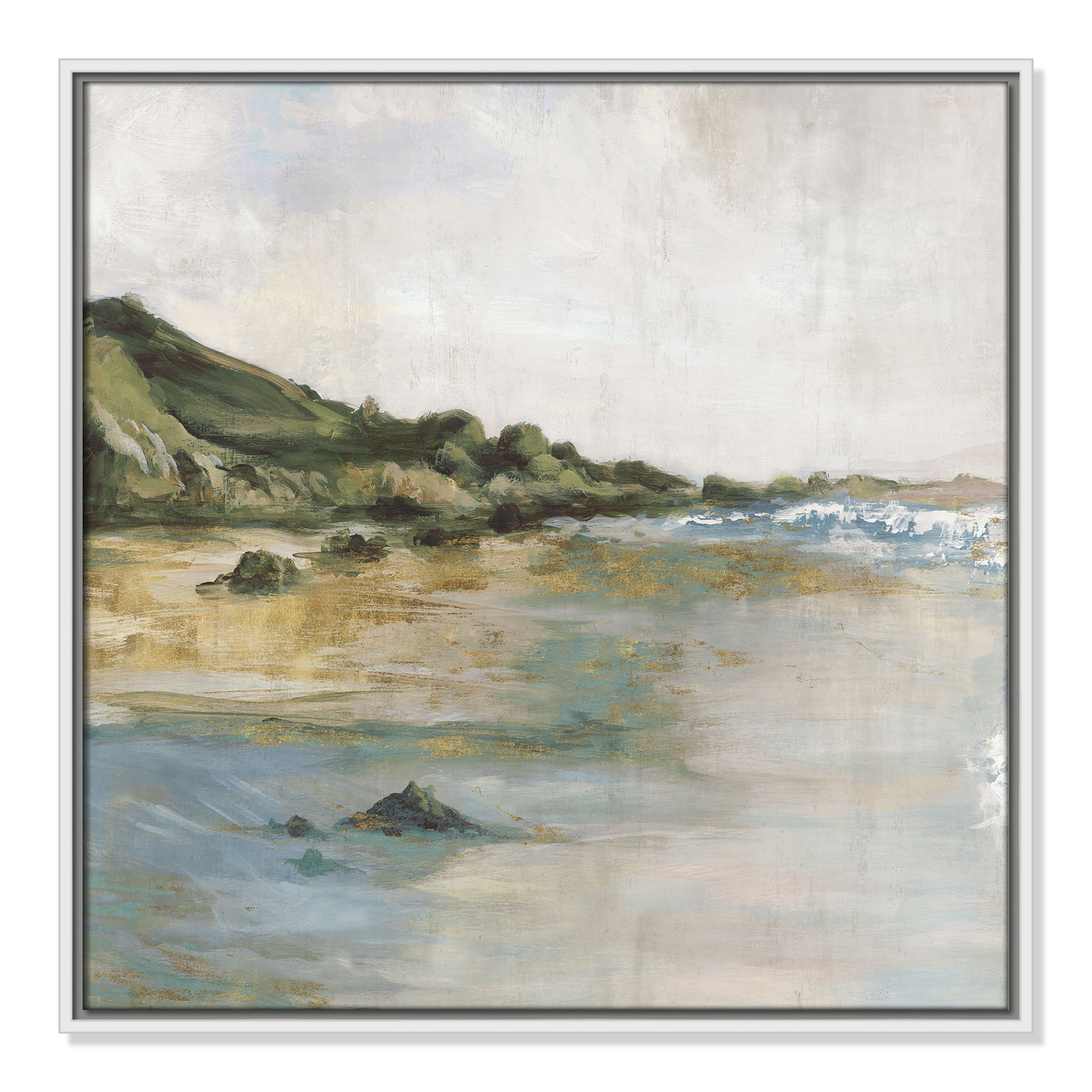 Cordoba "Tide's Edge" Print, 25.5" H x 25.5" W, White
