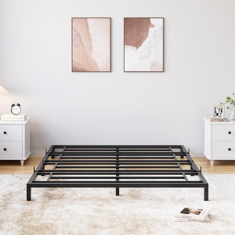 Heavy Duty Metal Platform Bed Frame, Noise Free Bed Frame with Under-Bed Storage and Steel Slats Support, No Box Spring Required