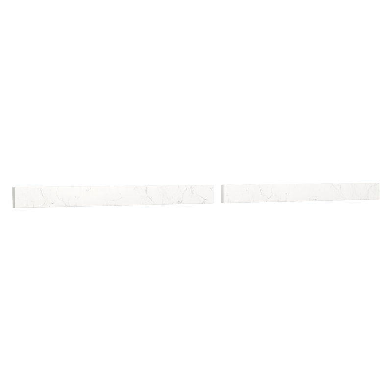 Dosseret de remplacement de 72 pouces en marbre de Carrare blanc, Blanc veiné clair