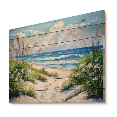 South Padre Island, Gulf Coast Beach I - Texas, art mural en bois sur bois de pin naturel
