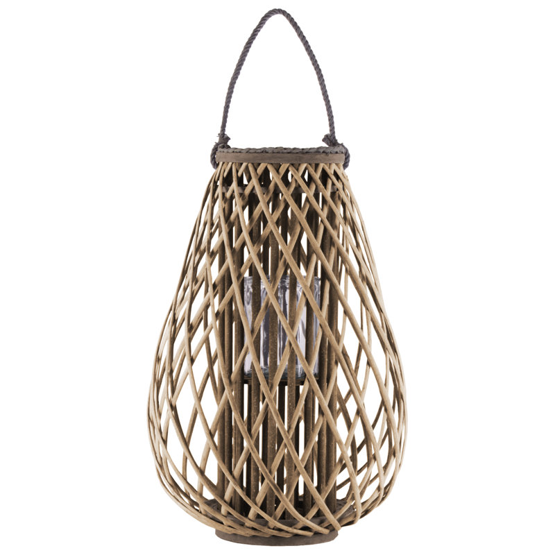 Lanterne murale en bois, H 23,5 po x l 15,5 po x P 15,5 po, Brun