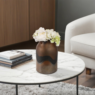 Petit vase Mason en verre brun 11 po Tibra