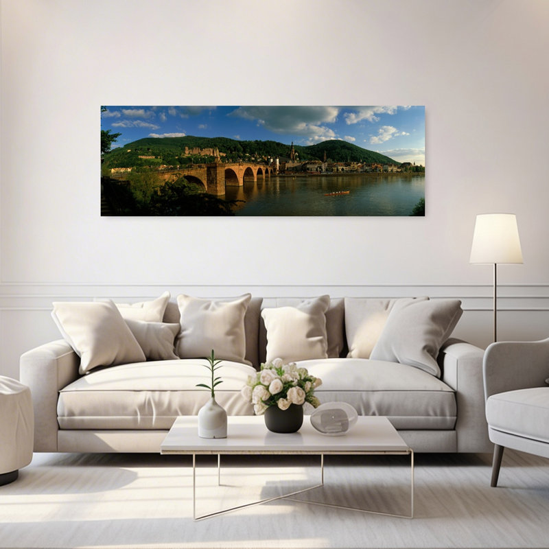 Pont, Heidelberg, Allemagne, architecture contemporaine abstraite, art mural, H 20 po x l 60 po
