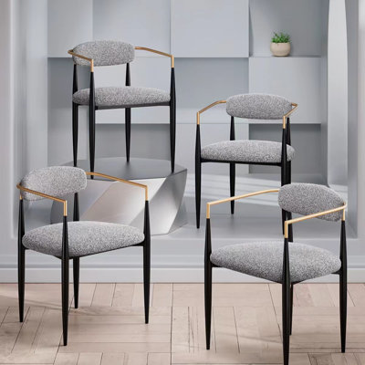 Boucle Upholstered Dining Chairs (Set of 4)