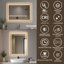 Miroir de salle de bain à DEL 36 po x 24 po, miroir de meuble-lavabo lumineux à intensité variable avec bande lumineuse givrée, 3 températures de couleur, antibuée, fonction mémoire et arrêt automatique après 2 heures