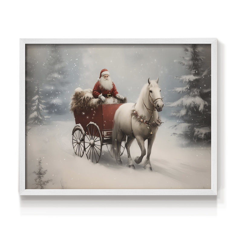 Art de Noël - CMXC - Reproduction encadrée - Restickable, H 16 po x l 20 po, Blanc