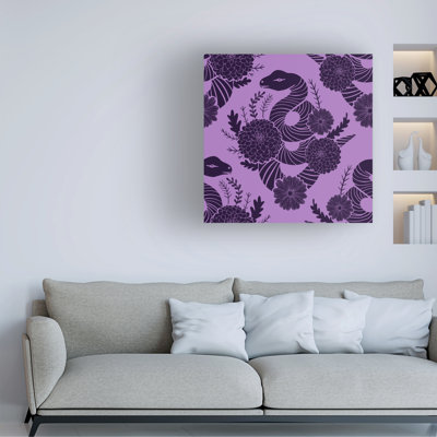 «Rachel Hallquist Haunted Cottagecore Snakes», art sur toile mauve