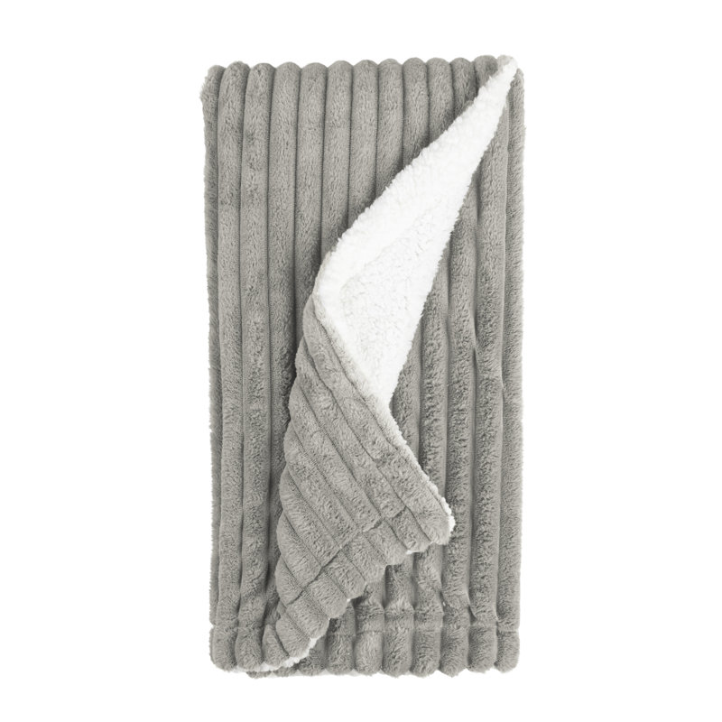 Hand Woven Throw Blanket, Light Gray