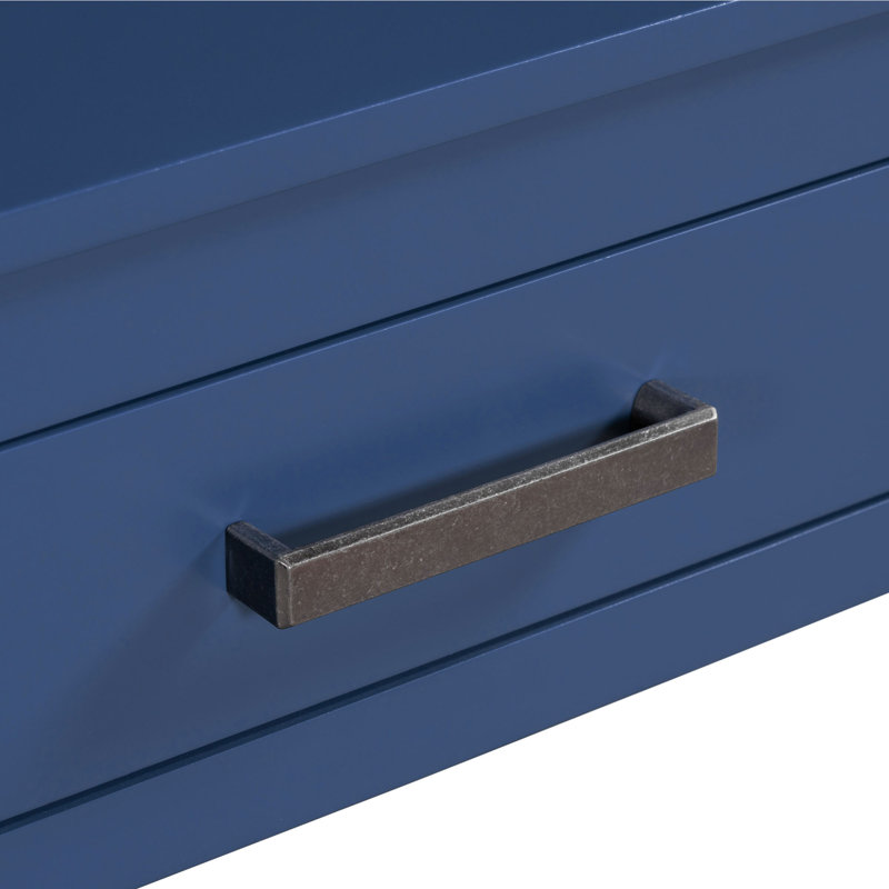 Modern 3-Drawer Console Table with Storage Shelf, Blue