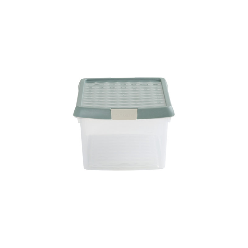 Wham Clip Rectangular Plastic Storage Boxes with Secure Clip Lock Lids Clear/Green Milieu/Stone, Green, 10.5 Liters