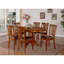 L'ensemble de table de salle à manger 5 pièces pour 4 personnes comprend une table de cuisine ovale avec rallonge papillon et 4 chaises de salle à manger en similicuir de 42 po x 60 po, noir et cerise-950940793-950940795-1005223040