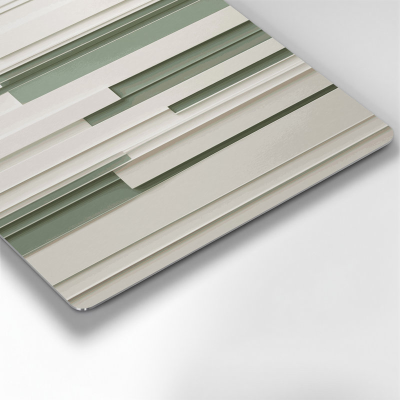 Minimalisme 82, art mural en métal beige, H 12 po x l 12 po