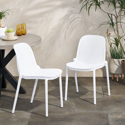 Chaise d'extérieur moderne en lierre blanc moderne en polypropylène avec assise confortable