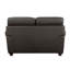 Causeuse en cuir brun foncé avec accoudoirs roulés et garniture cloutée 1pc