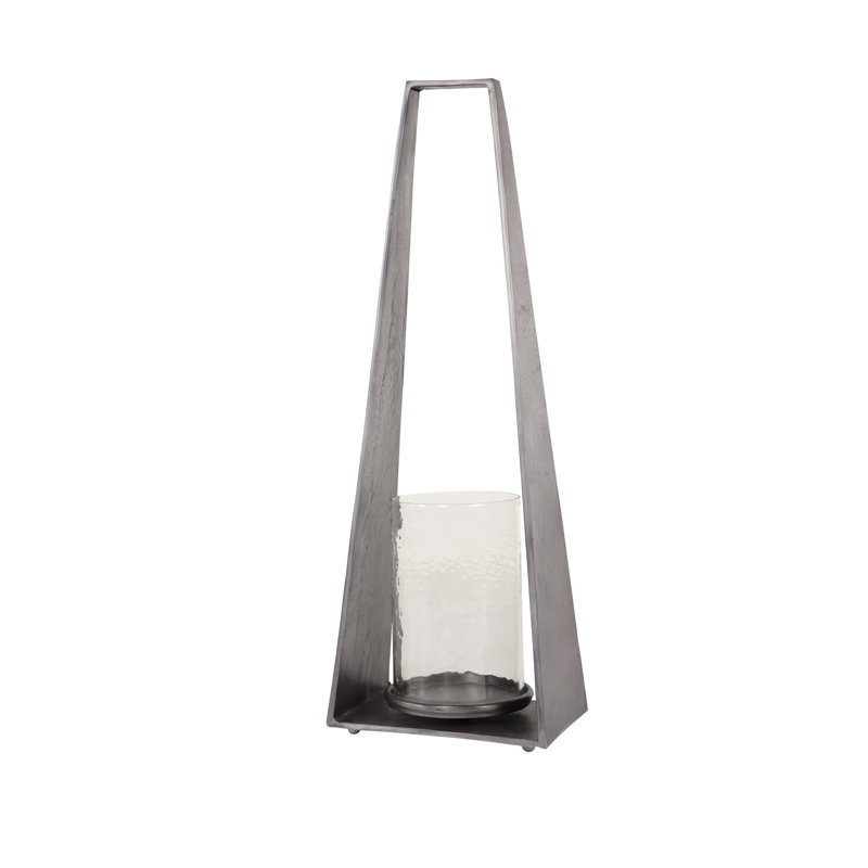 Ouragan de table en métal 23,5 po, H 23,5 po x l 8,5 po x P 5 po, Gris