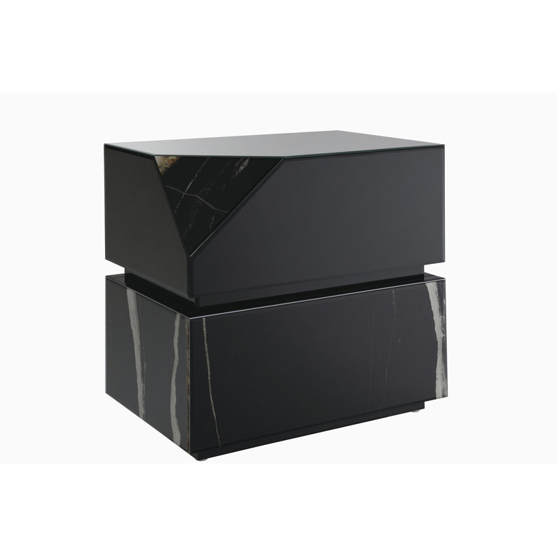 Black mirror effect side table