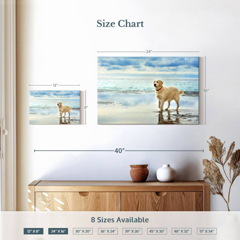 Brampt Seafront Golden Retriever, 16" H x 24" W